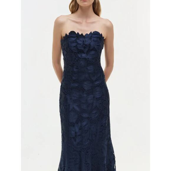 Simkhai Valletta Strapless Embroidered Midi Dress Size 4 - Picture 2 of 9